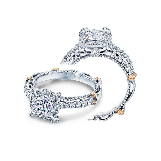 Verragio 14k White Gold Parisian Halo Engagement Ring