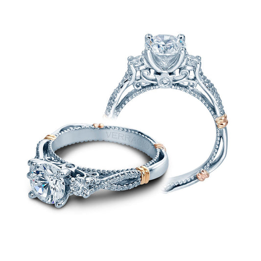 Verragio 14k White Gold Parisian 3 Stone Engagement Ring