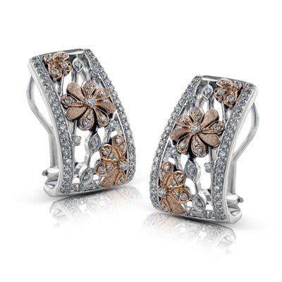 Simon G. Earring 18k Gold (Rose, White) 0.74 ct Diamond