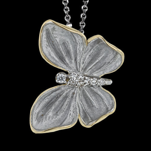 Simon G. Pendant 18k Gold Gray (Gray) 0.06 ct Diamond