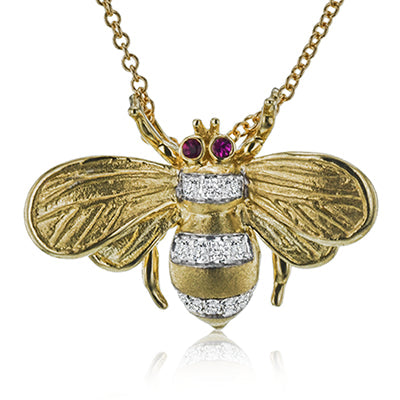 Simon G. Pendant 18k Gold (Yellow) 0.02 ct Ruby 0.07 ct Diamond