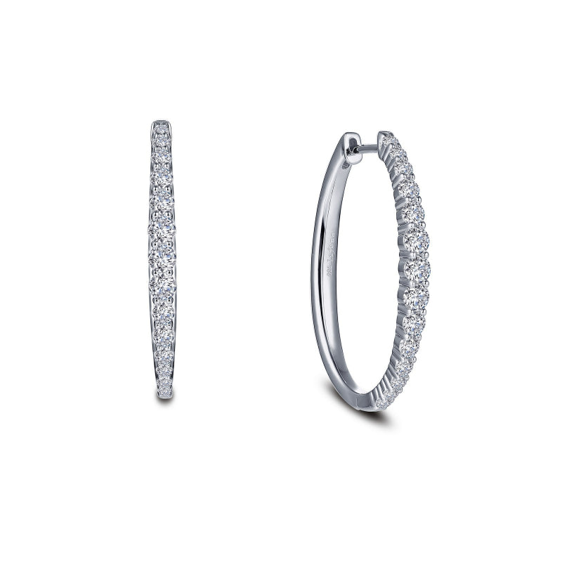 Lafonn 28.5 mm x 23 mm Oval Hoop Earrings