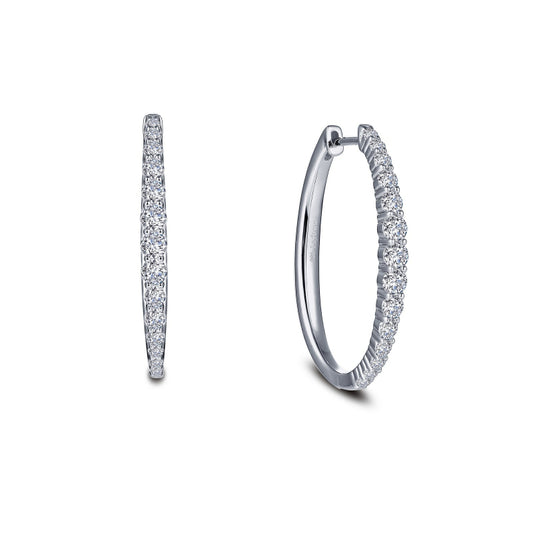 Lafonn 28.5 mm x 23 mm Oval Hoop Earrings