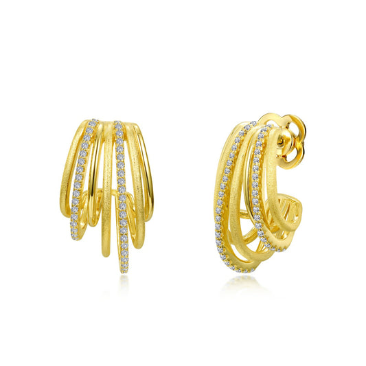 Lafonn Multi-Row Hoop Earrings