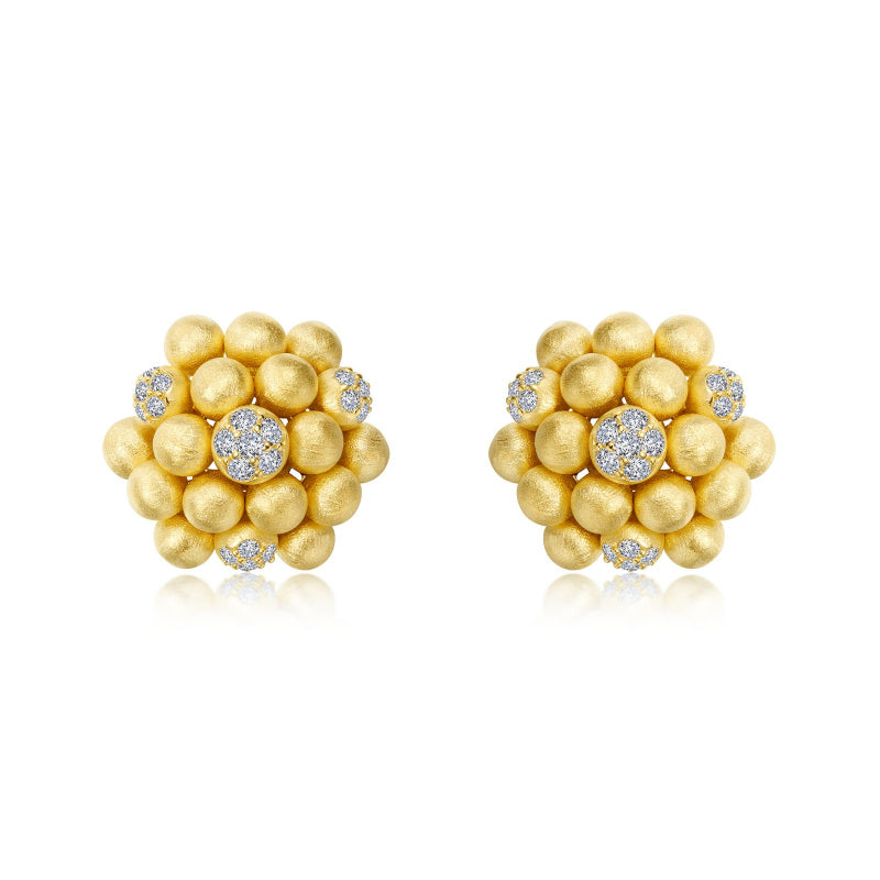 Lafonn Cluster Button Earrings