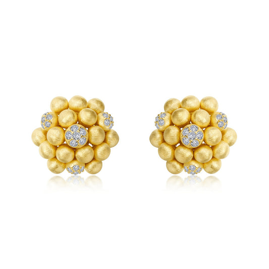 Lafonn Cluster Button Earrings