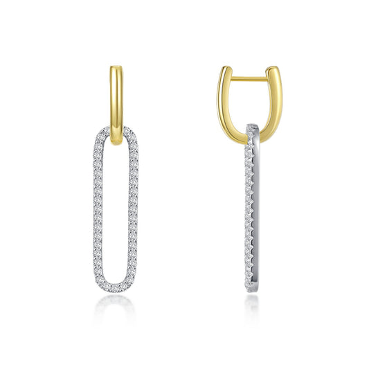Lafonn 2-Tone Paperclip Drop Earrings