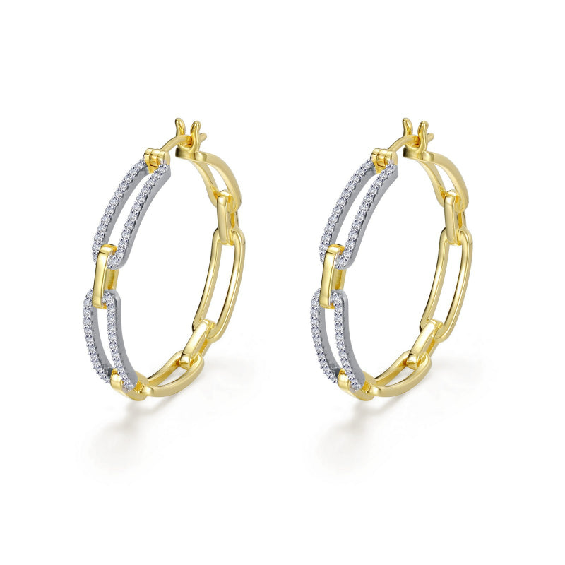 Lafonn 2-Tone Paperclip Hoop Earrings
