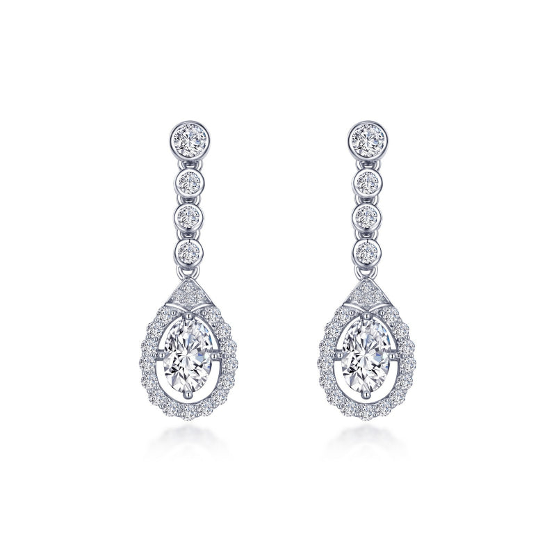 Lafonn Oval Halo Drop Earrings