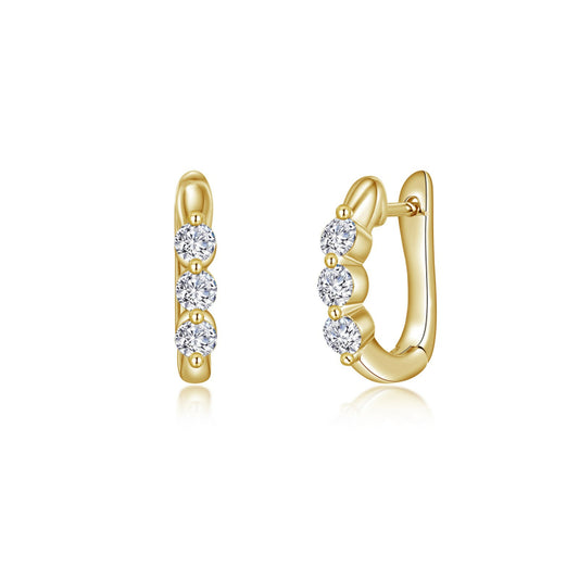 Lafonn 3-Stone Huggie Hoop Earrings