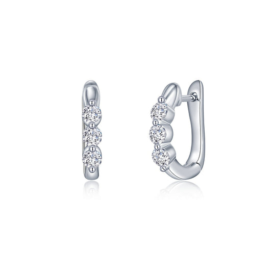 Lafonn 3-Stone Huggie Hoop Earrings
