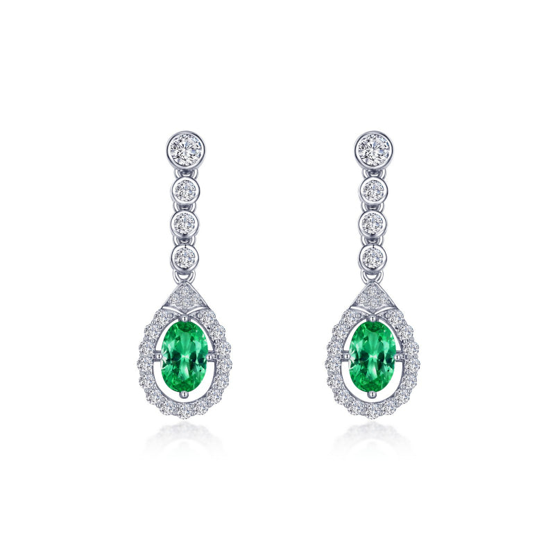 Lafonn Oval Halo Drop Earrings