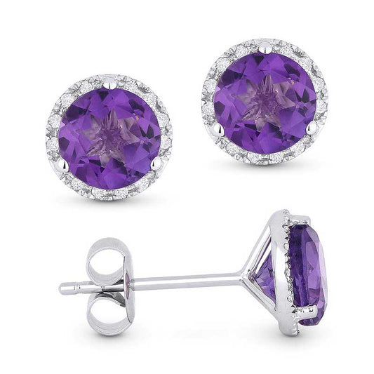 Madison L 14k White Gold Amethyst Earring