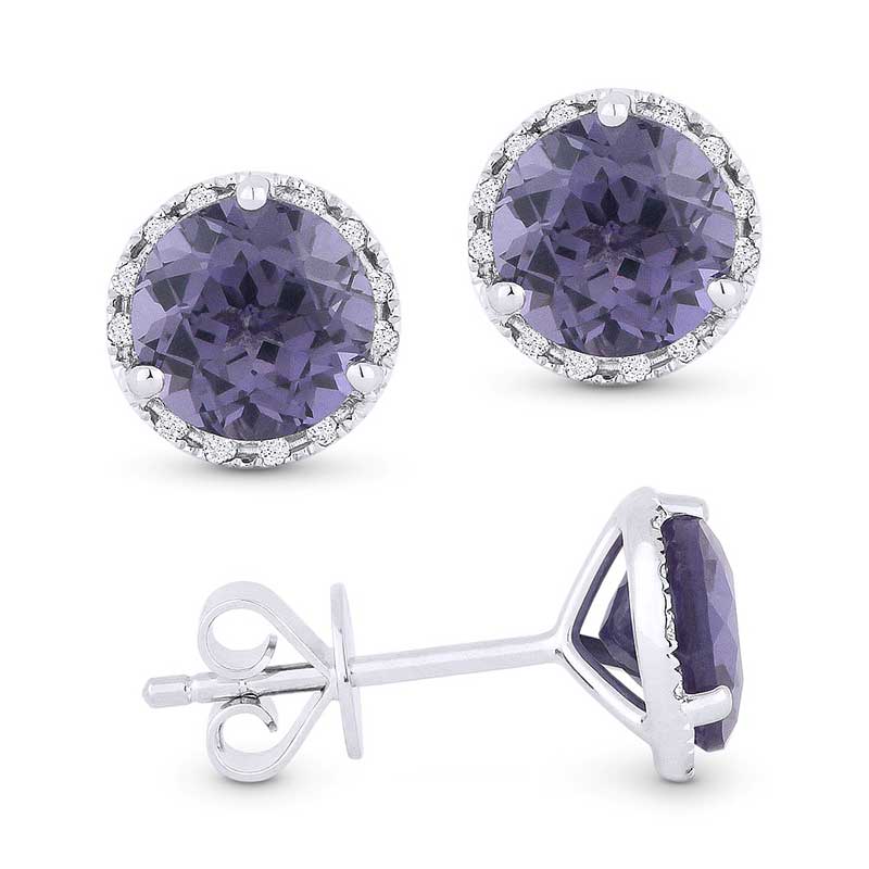 Madison L 14k White Gold Alexandrite Earring