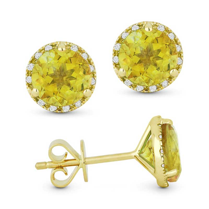 Madison L 14k Yellow Gold Citrine Earring