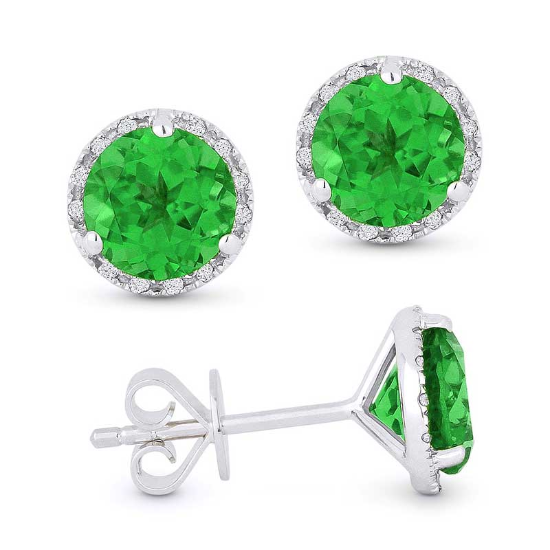 Madison L 14k White Gold Emerald Earring