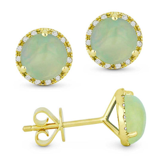 Madison L 14k Yellow Gold Opal Earring