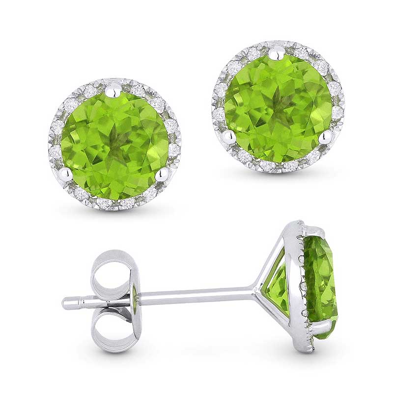 Madison L 14k White Gold Peridot Earring