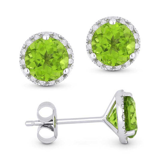 Madison L 14k White Gold Peridot Earring