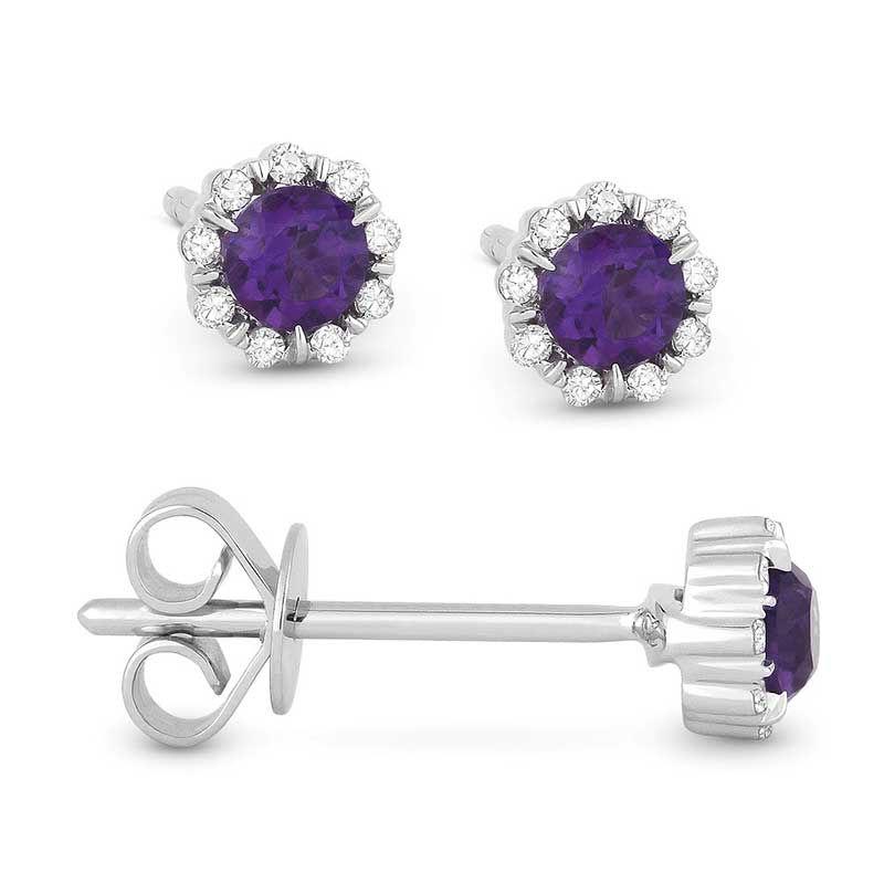 Madison L 14k White Gold Amethyst Earring