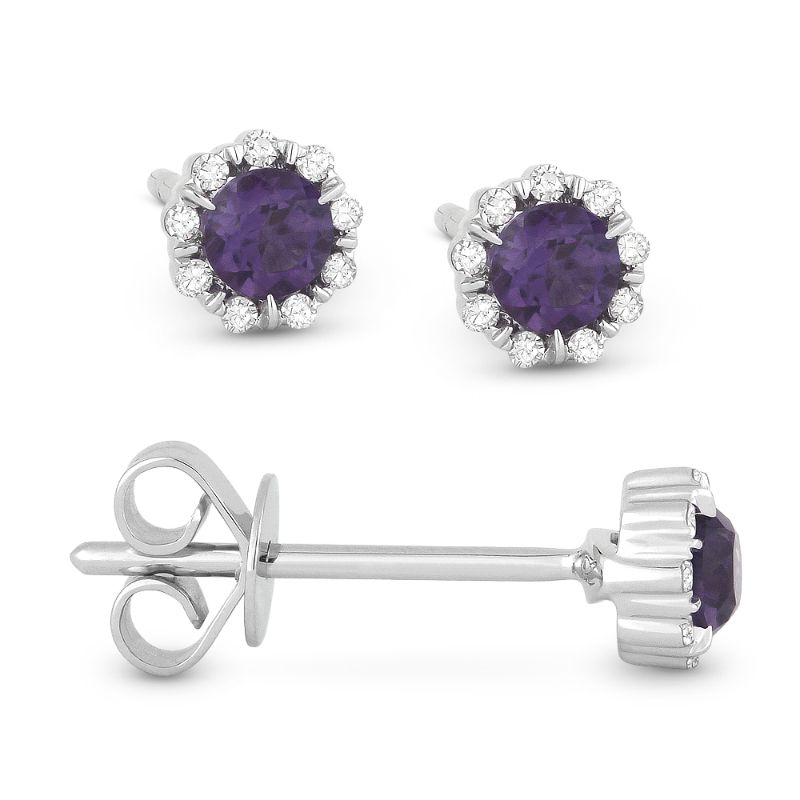 Madison L 14k White Gold Alexandrite & Diamond Earring