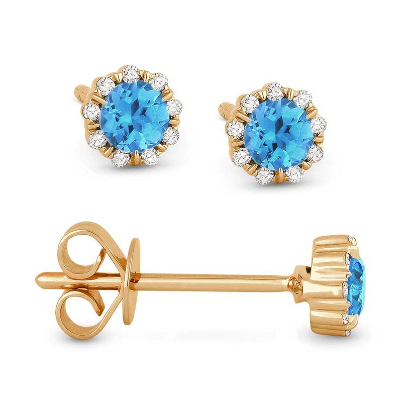 Madison L 14k Rose Gold London Blue Earring