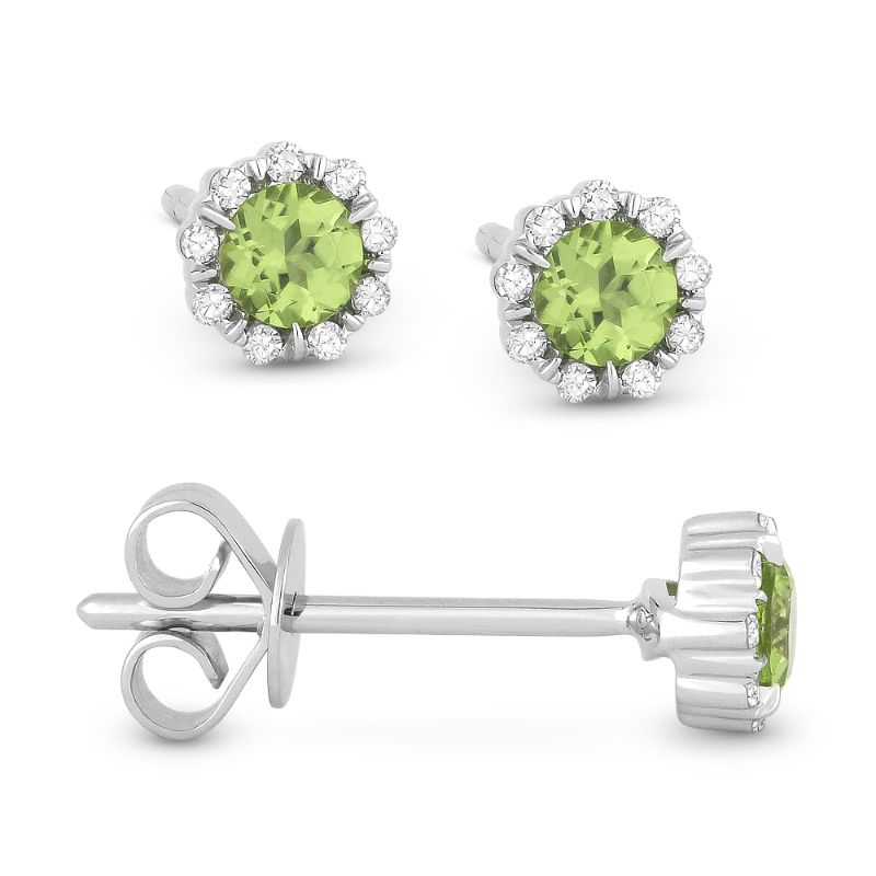 Madison L 14k Gold Peridot & Diamond Earring