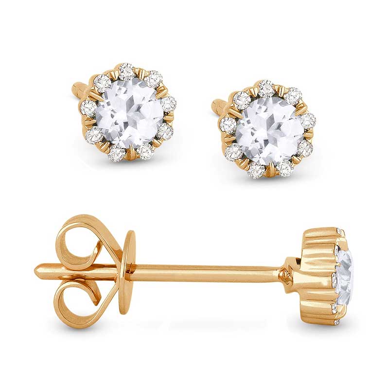 Madison L 14k Rose Gold White Topaz Earring