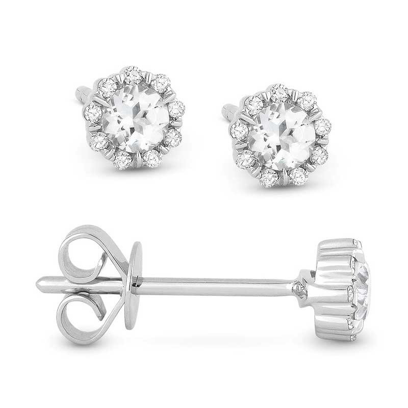 Madison L 14k White Gold White Topaz Earring