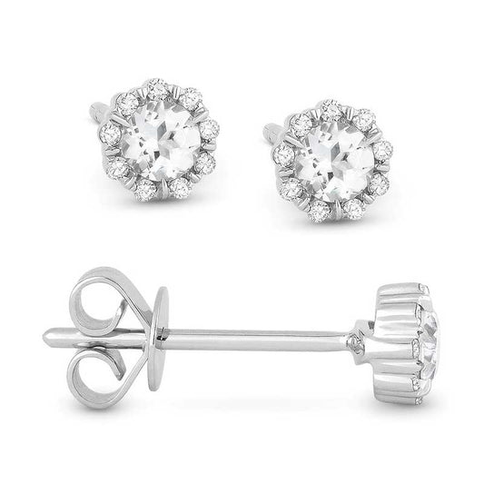 Madison L 14k White Gold White Topaz Earring