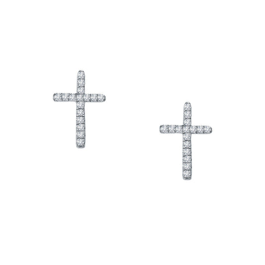 Lafonn Dainty Cross Stud Earrings
