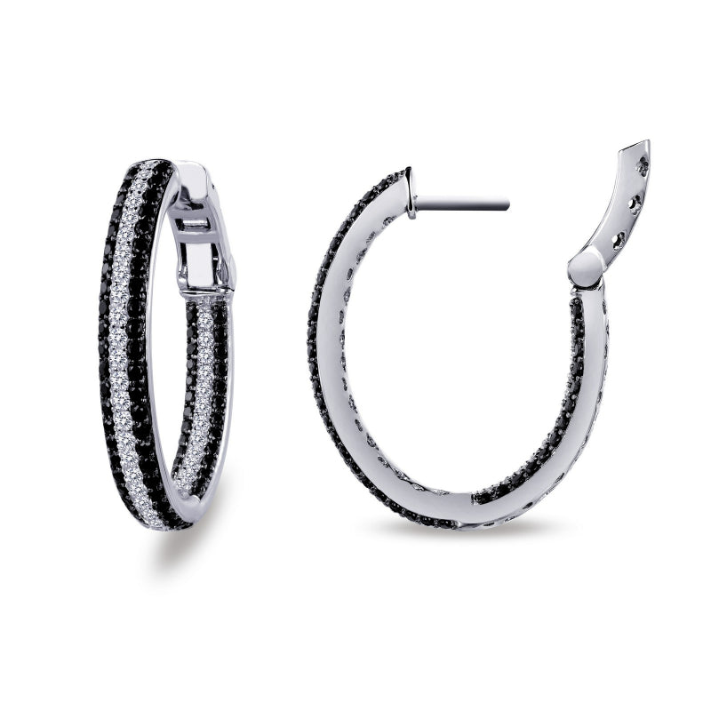 Lafonn 25 mm x 20 mm Oval Hoop Earrings