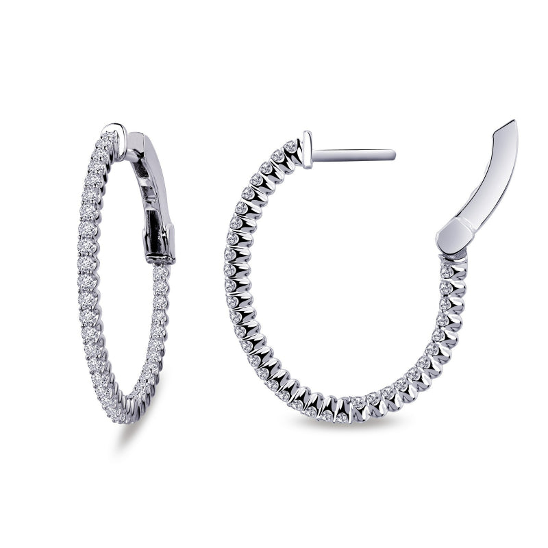 Lafonn 20 mm x 25 mm Oval Hoop Earrings