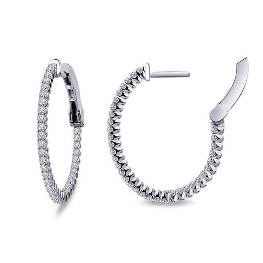 Lafonn 20 mm x 25 mm Oval Hoop Earrings