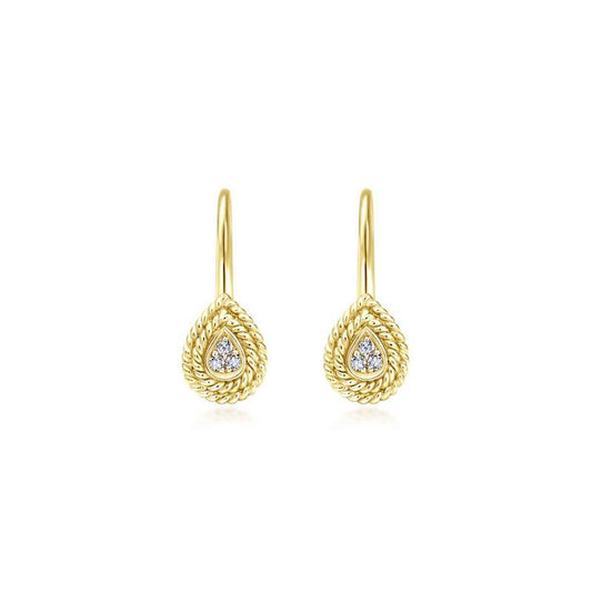 Gabriel & Co. 14k Yellow Gold Hampton Diamond Drop Earrings