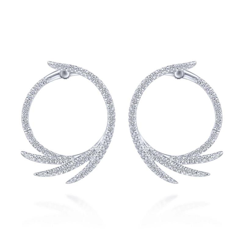 Gabriel & Co. 14k White Gold Kaslique Diamond Hoop Earrings