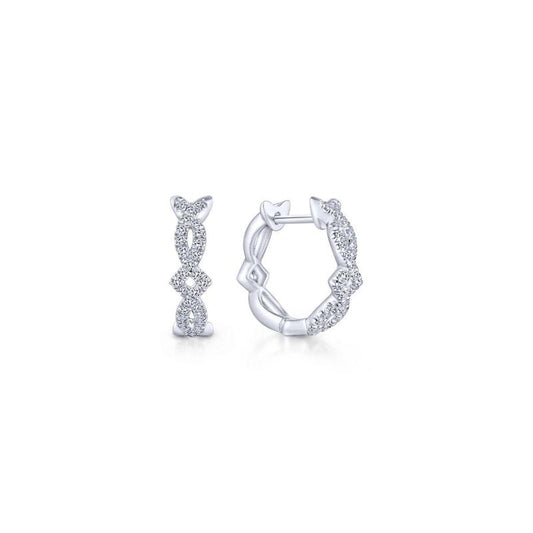 Gabriel & Co. 14k White Gold Kaslique Diamond Huggie Earrings
