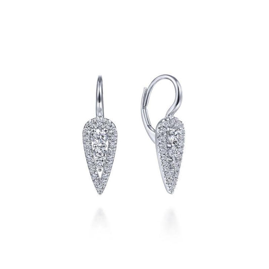 Gabriel & Co. 14k White Gold Lusso Diamond Drop Earrings