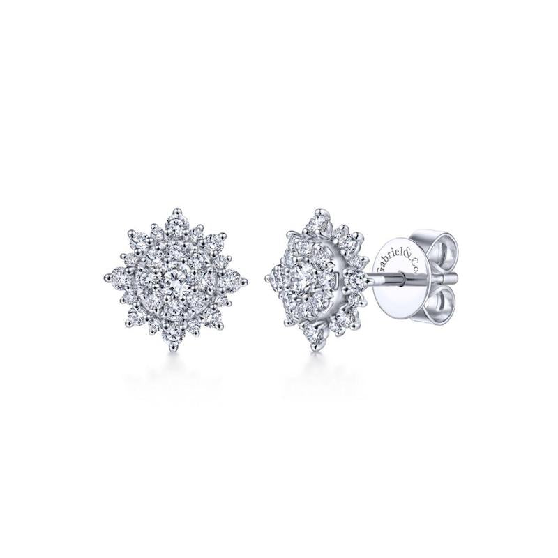 Gabriel & Co. 14k White Gold Lusso Diamond Stud Earrings