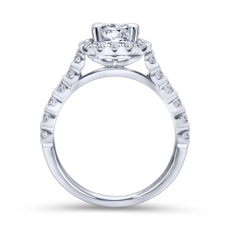 Gabriel & Co. 14k White Gold Contemporary Halo Engagement Ring