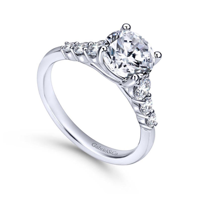 Gabriel & Co. 14k White Gold Contemporary Straight Engagement Ring