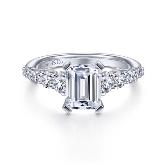 Gabriel & Co. 14k White Gold Contemporary Straight Engagement Ring
