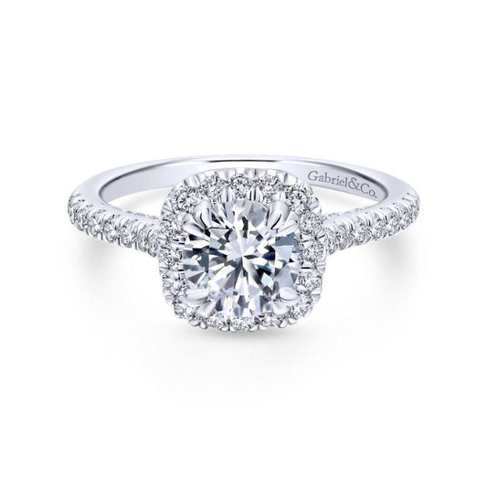 Gabriel & Co. 14k White Gold Entwined Halo Engagement Ring