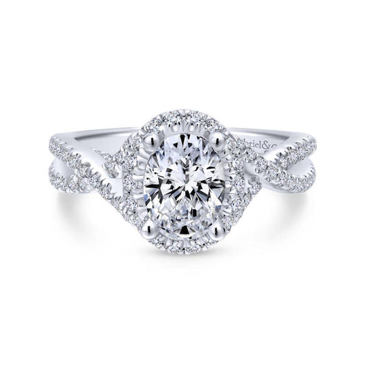 Gabriel & Co. 14k White Gold Entwined Halo Engagement Ring
