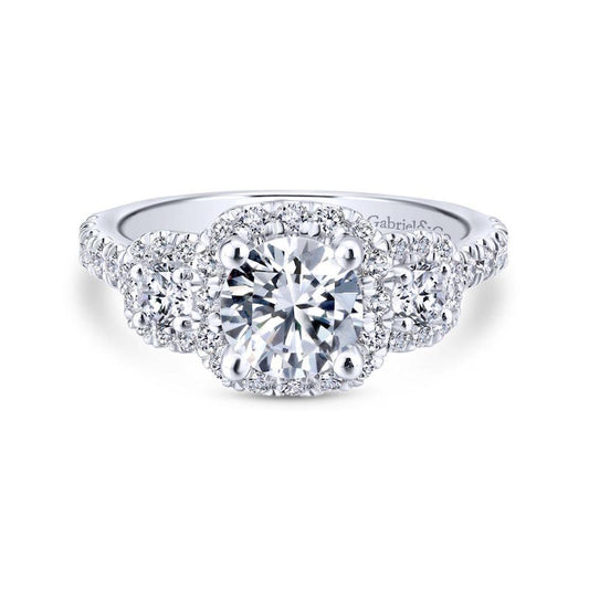 Gabriel & Co. 14k White Gold Entwined Halo Engagement Ring