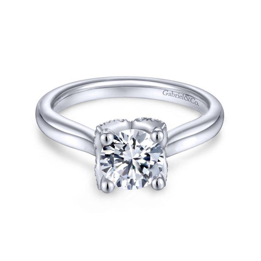 Gabriel & Co. 14k White Gold Contemporary Straight Engagement Ring