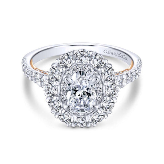 Gabriel & Co. 14k Two Tone Gold Embrace Double Halo Engagement Ring