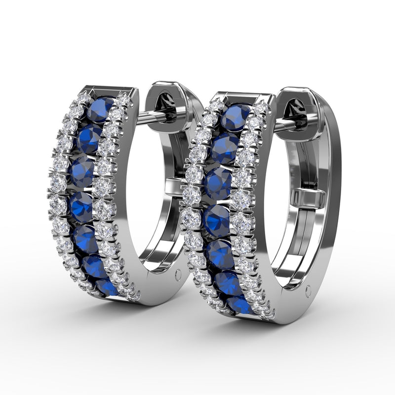 Fana Channel Setting Wide Hoop Earring