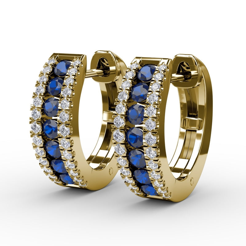 Fana Channel Setting Wide Hoop Earring