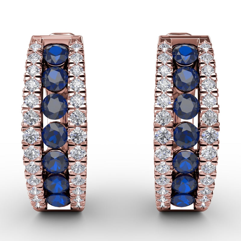 Fana Channel Setting Wide Hoop Earring